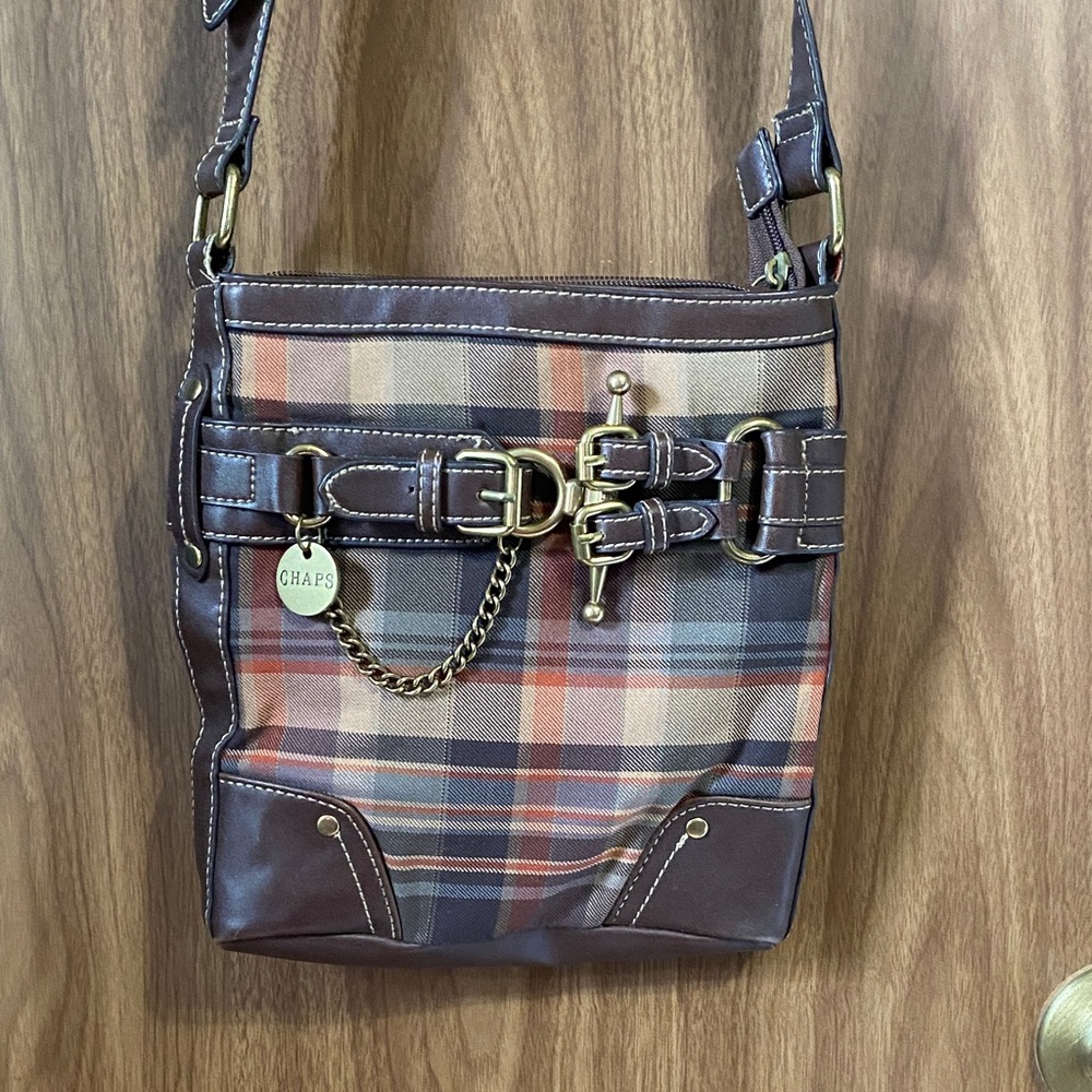 Chaps Multicolor Plaid Crossbody Bag EUC